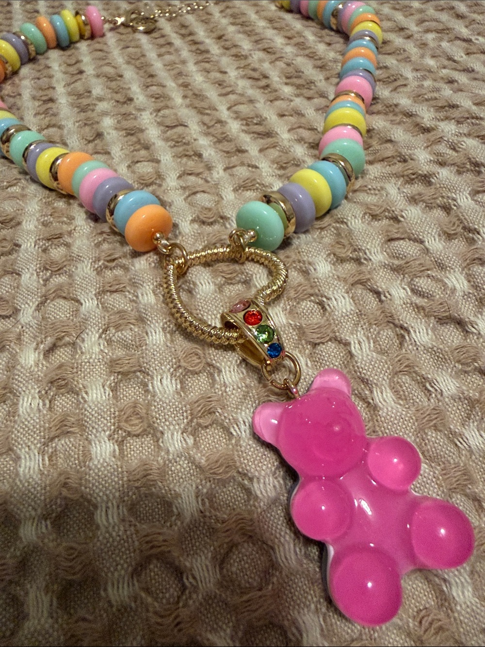 Betsey Johnson Gummy Bear Charm Necklace